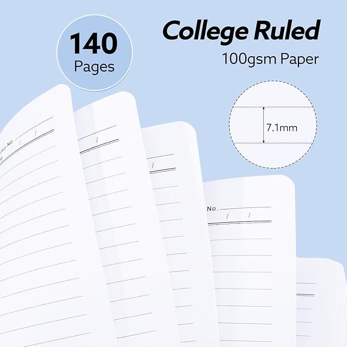 Lined Spiral Notebook, 140 Pages College Ruled Journal for Women A5 Journaling Notebooks for Work & Note Taking Perfect for Men Women Office Home School, 5.9" x 8.3"-Pink Flower