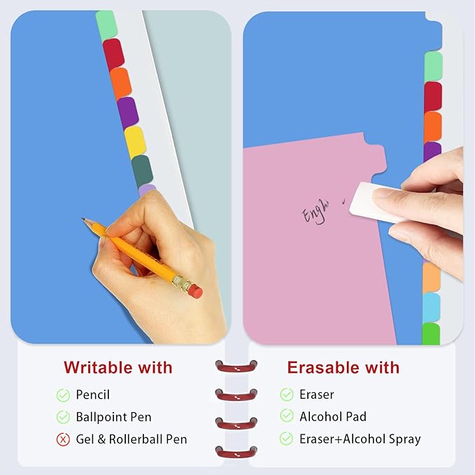 12-Tab Dividers for 3 Ring Binder,Plastic Biner Dividers with Tab, Monthly Divider Sets, 12 Tabs, Jan-Dec,File tabs,Multicolor,3 Sets