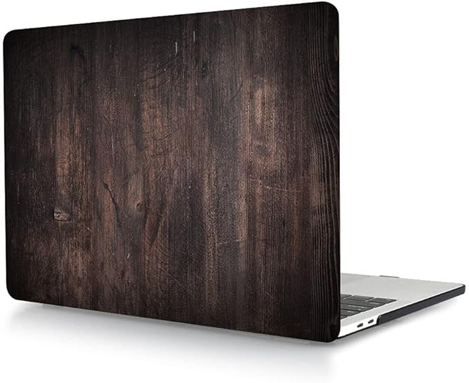 Case Compatible with MacBook Pro 13 Inch 2015 2014 2013 2012 Model A1502 & A1425, Plastic Hard Shell Protective Case with Keyboard Cover for Mac Pro Retina 13 Old Version - Dark Wood Grain