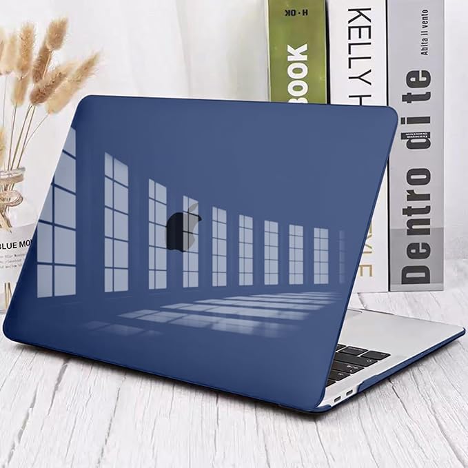 Compatible with 2022 2021-2016 Release MacBook Pro 13 inch Case M2 M1 Chip A2338 A2289 A2251 A1706 A1989 A2159, Crystal Plastic Hard Shell Case Keyboard Skin Screen Film Dust Plug, Navy Blue