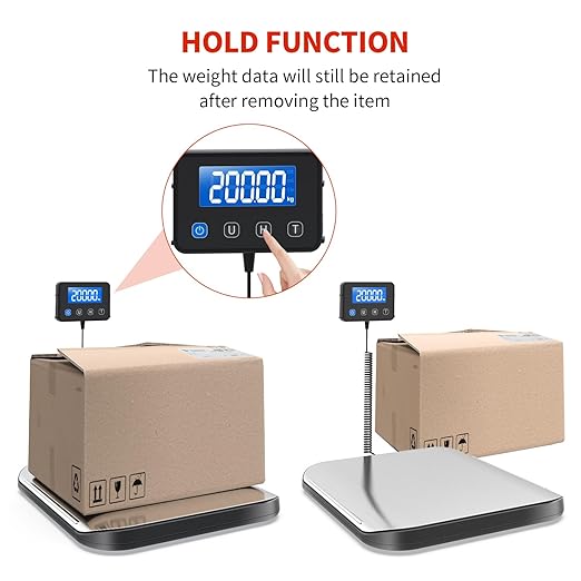 KKZ Shipping Scale, 440 LB Heavy Duty Postal Scale for Packages, Large Mailing Scale for Postage, Industrial, Small Business, Laundry, Warehouse, Stainless Steel