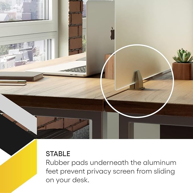 OBEX Acrylic Free Standing Screen, Divider for Desk Privacy Home & Office Partitions for Table Top Workstation, Portable Cubicle Panel for Work, 24" x 48", Clear