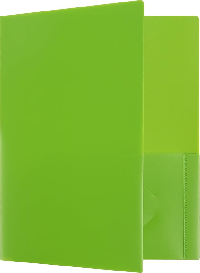 JAM PAPER Heavy Duty Plastic 2 Pocket Extra Tough School Folders - Assorted Fashion Colors - 6/Pack