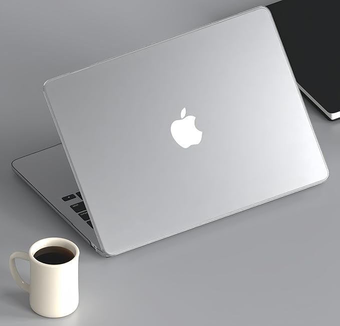 KEROM Matte Clear Case for MacBook Air 13 inch 2025-2022 M4 M3 M2 A3240 A3113 A2681, MacBook Air M3 13 inch Case, Matte Plastic Hard Shell & Keyboard Cover for Mac Air 13.6 inch, Frosted Clear