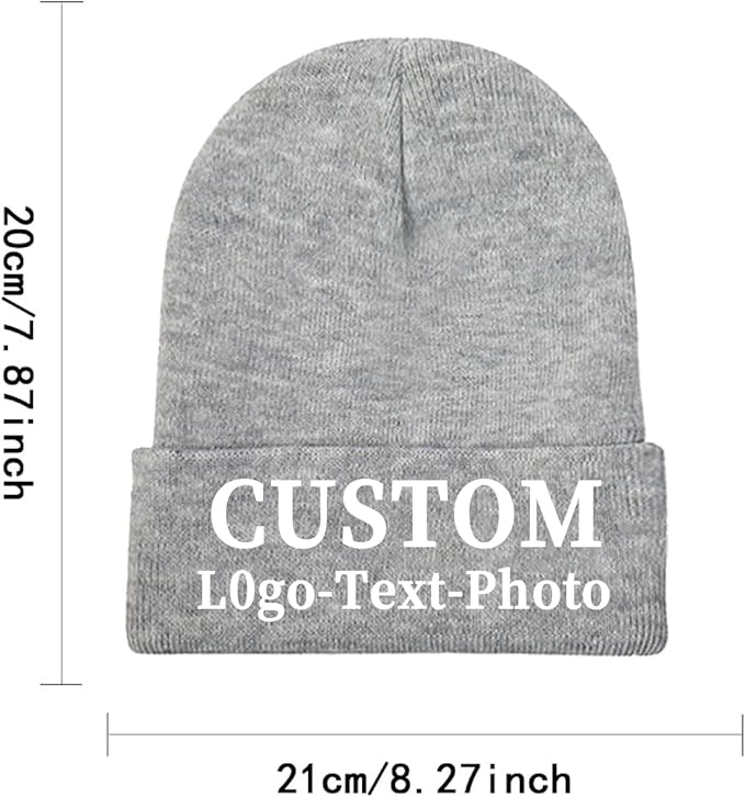 Custom Beanie for Men Women Bulk Custom Winter Hat Beanies with Logo Text Image Personalized Knit Hats Gifts for Business