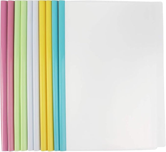 Report Covers with Sliding Bar, Clear Paper Protector Sleeves, 12.2 x 8.5 Inch (10 PCs)