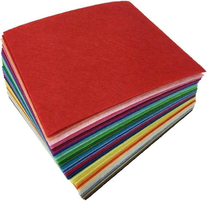 flic-flac 16PCS 8 x 12 inches (20 x 30cm) Assorted Color Felt Fabric Sheets Patchwork Sewing DIY Craft 1mm Thick