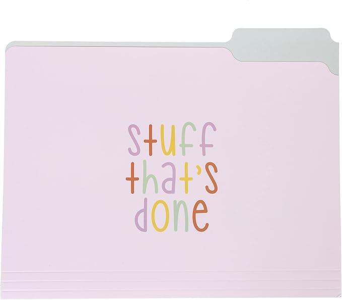 Graphique Designer “Trying My Best” File Folders | Set of 9 (3 Designs) | Letter Size Organizers | Decorative Office Supplies | Durable Coated Cardstock | 1/3-Cut Tabs