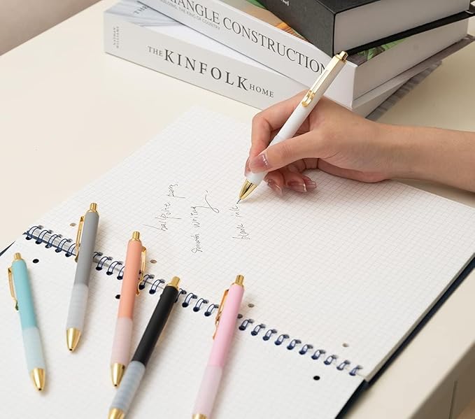 Ballpoint Pens Black Ink 1.0 mm Medium Point Smooth Writing Office Supplies for Women & Men, Note Taking (6-pack)