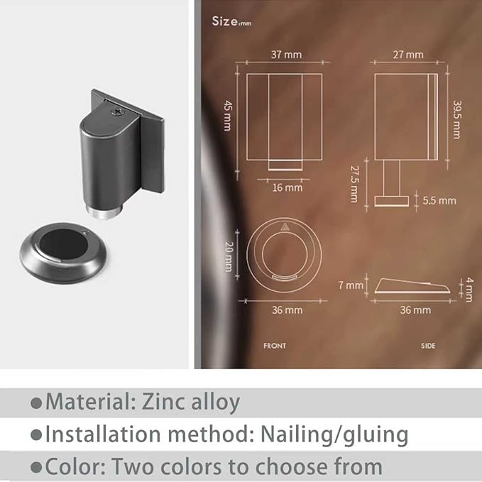 LKKYUP Magnetic Door Stopper for Wall and Floor, Heavy Duty Door Stop, Solid Zinc Alloy Door Stoppers for Wall, Modern Door Stop Holder with Strong Magnet for Home and Office