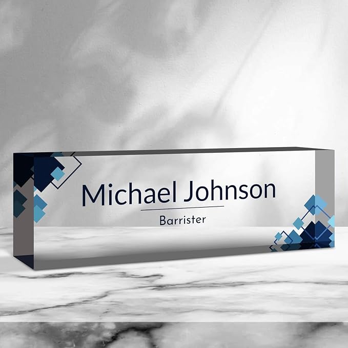 Desk Name Plate Personalized, Custom Name Plate for Desk, Acrylic Desktop Accessories, Office Gift & Decor for Women Men, Teacher Nurse Boss Employee Appreciation Gifts