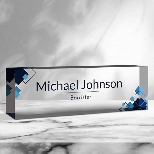 Desk Name Plate Personalized, Custom Name Plate for Desk, Acrylic Desktop Accessories, Office Gift & Decor for Women Men, Teacher Nurse Boss Employee Appreciation Gifts