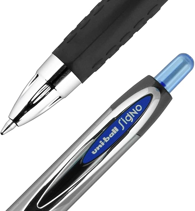Signo Gel 207 Roller Ball Retractable Gel Pen, Blue Ink, 0.7MM, Dozen