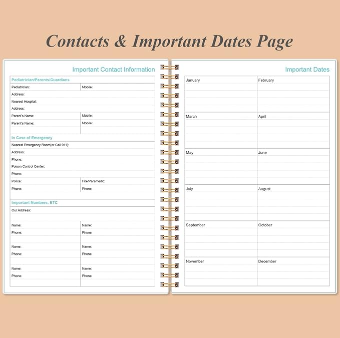 Baby's Daily Log Book - A5 Baby's Tracking for Newborns, 150 Easy to Fill Pages to Track and Monitor Your Newborn Baby's Schedule, Rose Leaf