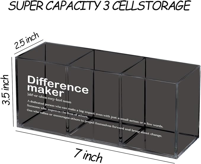 Difference Maker Gifts Pen Holder, Appreciation Gifts Pencil Holder for Desk, Thank You Gifts for Teachers Boss Leader Coworkers Acrylic Pen Pencil Holder Organizer for Office Desk Accessories