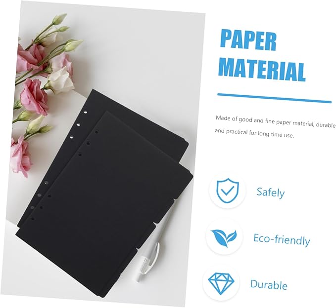 15Pcs Paper Binder Dividers with Index Tabs Replaceable Classification Tabs for Notebooks Planners Office Filing School Book Annotation Supplies Decorative Separators