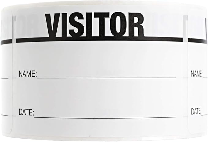 Black On White Visitor Pass / 500 Classic ID Labels/Safety Identification Badge Stickers / 2" x 3" Business Guest Pass Labels/Made in The USA