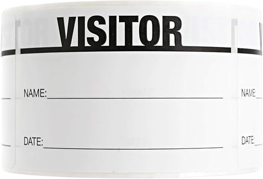 Black On White Visitor Pass / 500 Classic ID Labels/Safety Identification Badge Stickers / 2" x 3" Business Guest Pass Labels/Made in The USA