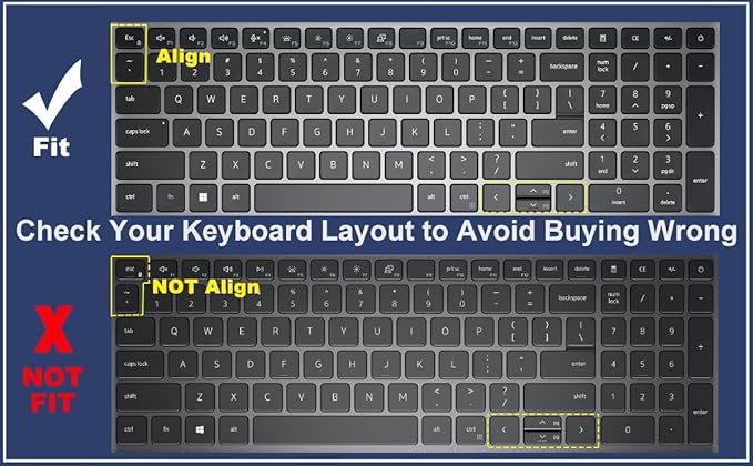 Keyboard Cover for Dell Latitude 3550 3540 5520 5521 5530 5531 5540 5550 & Precision 3590 3591 3580 3581 3560 3570 3561 3571 Laptop, Dell Latitude 15.6 inch Laptop US Keyboard Skin