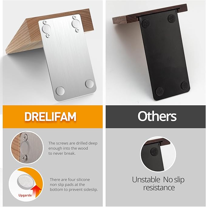 Ash Wood Book Ends Heavy Duty Handmade Book Ends for Shelves Decorative Bookends to Hold Heavy Books (Ash Wood Large)