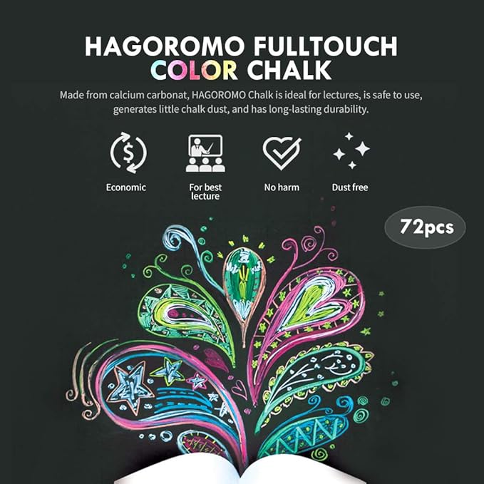 HAGOROMO Fulltouch Color Chalk 1 Box [72 Pcs/Yellow]