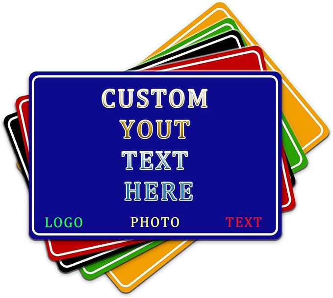 Custom Sign, Personalized Metal Signs with Your Text, Photo, Customized Signs for Office Business Workplace Home Bar Indoor, Outdoor
