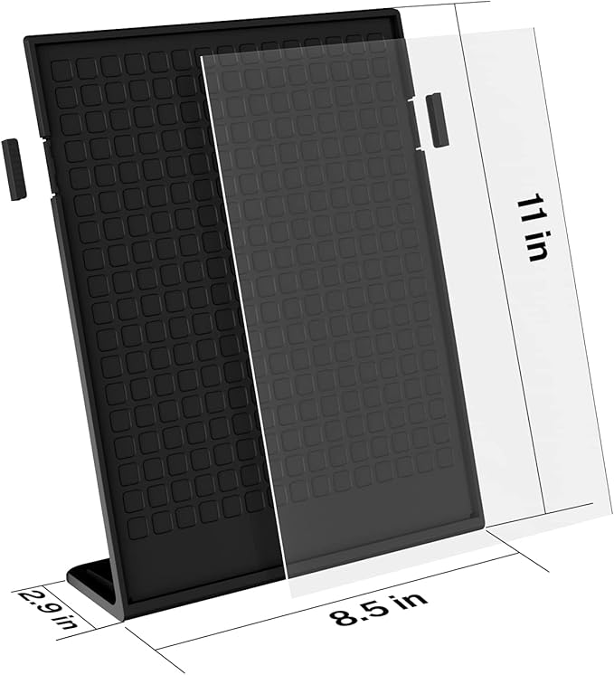 MaxGear Fall Resistant Acrylic Sign Holder 8.5 x 11 Inches 6 Pack, Slant Back Table Flyer Menu Display Stand, Heavy Duty Plastic Acrylic Sign Frame Paper Holder for Business, Store, Restaurant, Black