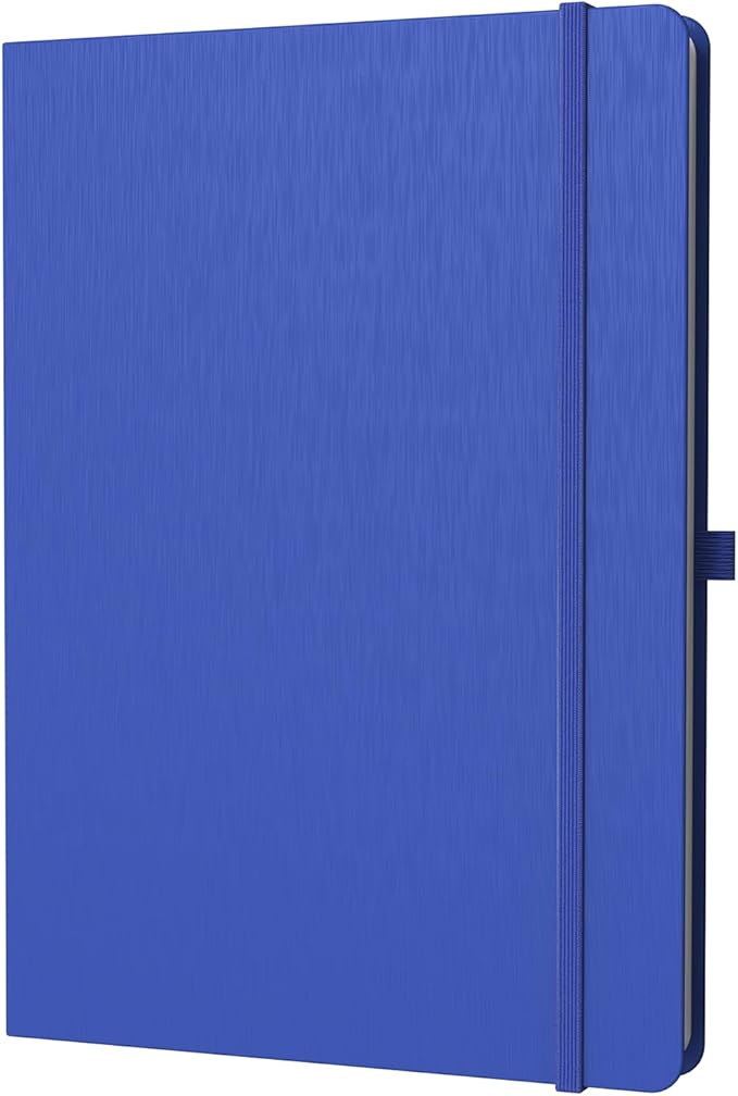 A4 Lined Journal Notebook, 8mm Ruled Notepad, Journaling for Writing, Work, School, Travel and Note Taking, Hardcover 160 Pages (80 Sheets) 8.27 x 11.6 inches (Blue)
