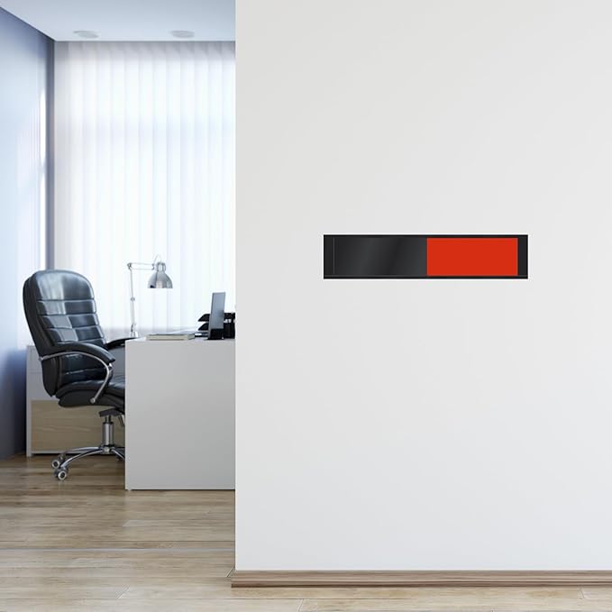 SmartSign Blank Slider Sign (Red/Green), 2.25" x 10", 60 mil Plastic Plate in Aluminum Frame with Foam Adhesive Backing, Privacy Slide Door Indicator - for Office, Workplace, Conference Room, USA-Made