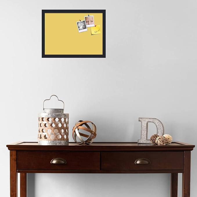 PinPix 18x13 Inch Cork Bulletin Board. This Decorative Framed Pin Board Comes with Honey Pastel Design and a Satin Black Frame. Ideal for Home Office Decor or Message Board (PinPix-1810)