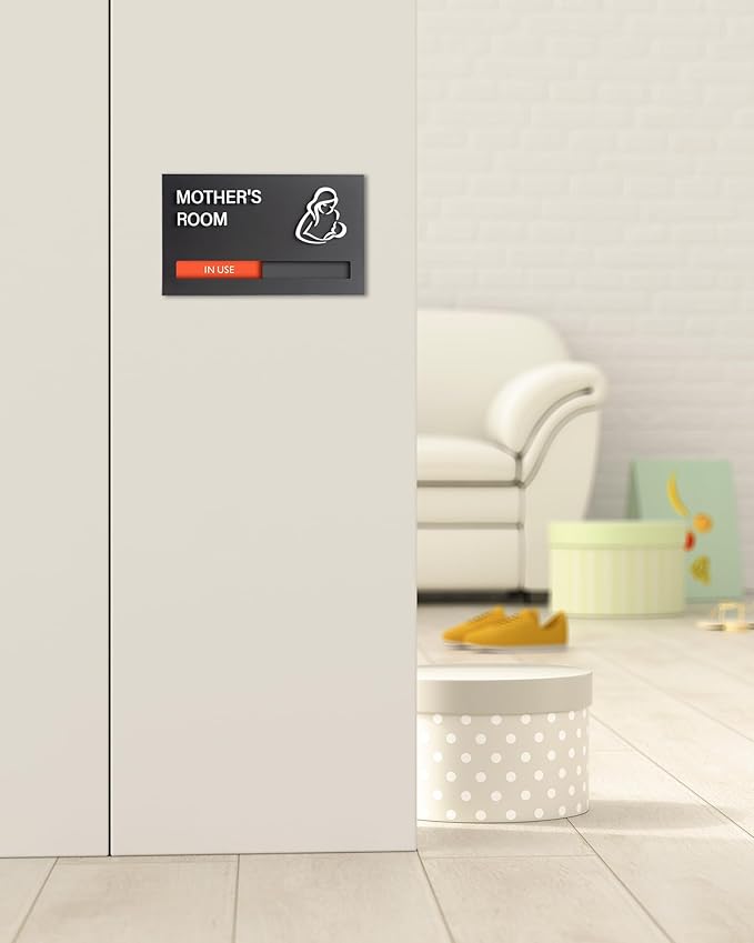 Mother's Room Sign - Breastfeeding Door Sign Available or In Use Slider -Privacy and Room Status Indicator Signs