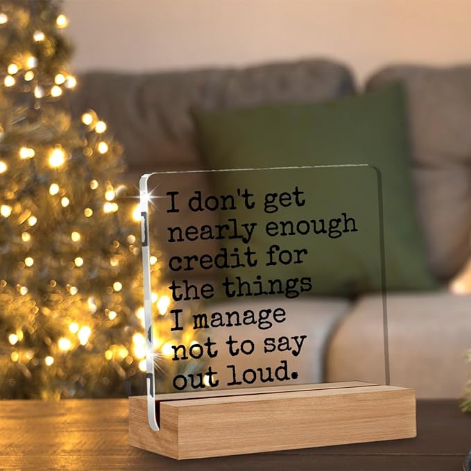 Funny Office Gifts for Women Men Coworkers, Funny Office Desk Signs Decor for Work, Sarcastic Quote Decorative Acrylic Plaque