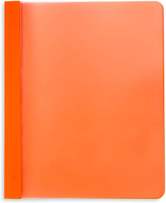 Blue Summit Supplies Assorted Color Plastic Report Covers with Prongs, 3 Prong Clear Front Report Cover for Presentation, Document, Red, Orange, Yellow, Green, Blue, 25 Pack