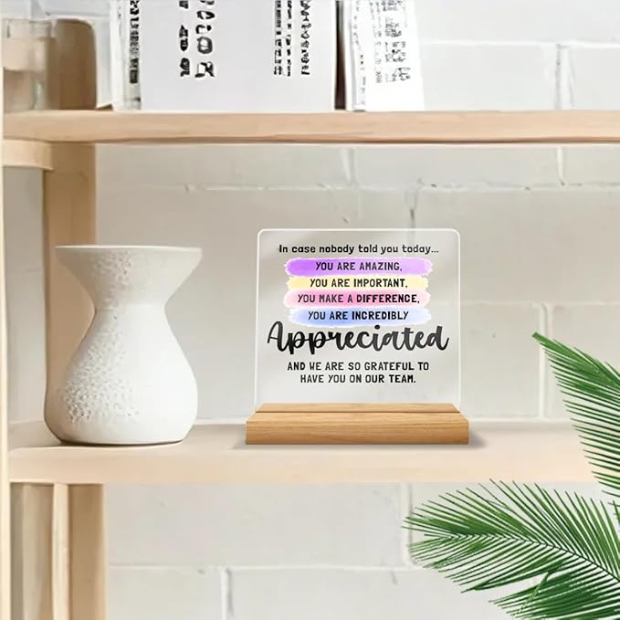 Positive Affirmations Motivational Reminder Desk Decor Acrylic Sign 4x4 Inch, Desk Shelf Cubicle Gadgets Cute Office Decor, Mental Health Gifts for Women Coworkers Best Friend