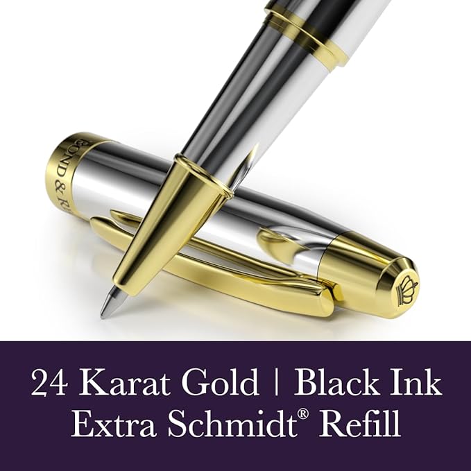 Bond & Regent Black Gloss & 24 Karat Gold Finish (Silver Chrome & 24 Karat Gold)