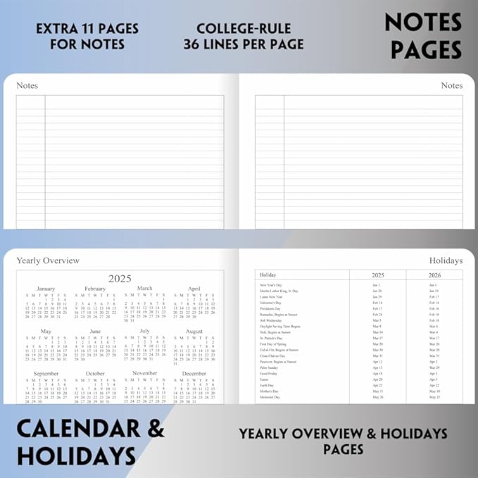 2025-2026 Planner - Weekly and Monthly Planner, Oct 2025 - Dec 2026, Vegan Leather Cover, Elastic Closure, 8.5"x11", Teal
