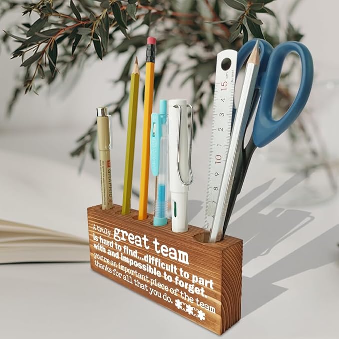 FOKCBOCM Inspirational Office Decor - Team Appreciation Gifts, Going Away & Retirement Gifts for Coworkers - Farmhouse Organizer Pen Holder