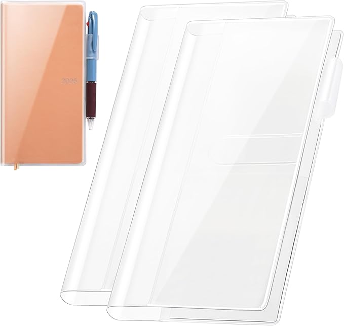 Clear Cover for Hobonichi Weeks Planner- 8.0x7.7 Inches,Plastic Book Cover for Weeks Book,Protective Sleeves Compatible with April Start & Mega Planners(2-Pack)