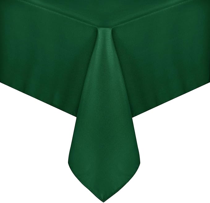 sancua Square Tablecloth - 60 x 60 Inch - Stain and Wrinkle Resistant Washable Polyester Table Cloth, Decorative Fabric Table Cover for Dining Tables, Buffet Parties and Christmas, Hunter Green