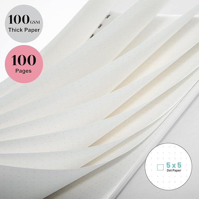 Yoment Bullet Dotted Journal Spiral Notebook 8.5 x 11 A4 Large Dot Grid Notebooks, 100 GSM Thick Dot Paper, Journaling Notebooks for Work School Sketching, A4 Black