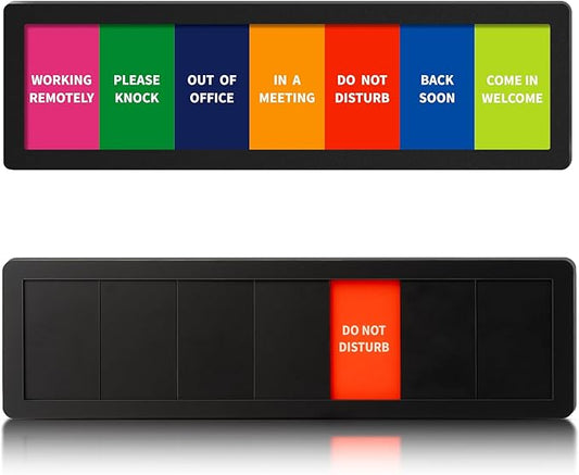 Office Door Signs,7 Options-Do Not Disturb, Out of Office, In a Meeting, Working Remotely,Please Knock, Back Soon, Come in Welcome Privacy Door Signs Available and Away for Conference Room & Meeting