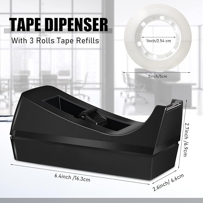 6 Pcs Tape Dispenser Staplers for Desk with Staples and White Tapes 25 Sheet Capacity School Office Stapler