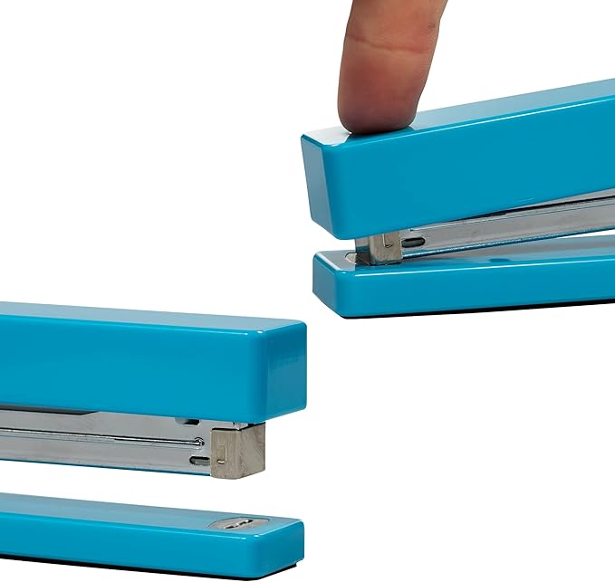 JAM PAPER Modern Desk Stapler - Blue - Sold Individually