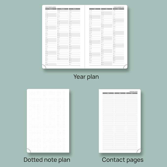 POPRUN 2025-2026 Daily Planner One Page Per Day (Medium - 5.75'' x 8.5'') - Academic Calendar (July 2025 - June 2026), 2025 Day Appointment Book with Monthly Tabs, Hardcover - Light Pink
