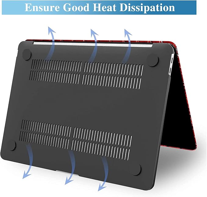 KEROM Compatible with Crocodile MacBook Air 13 Inch Case 2025-2022 M4 M3 M2 A3240 A3113 A2681, Textured Elegant Luxury Aligator Skin Snakeskin PU Leather Hardshell Case & Keyboard Cover, Burgundy