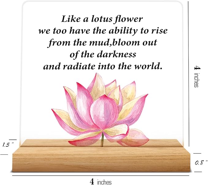 Motivational Gifts Lotus Sign Inspirational Gifts Just Like the Lotus Acrylic Desk Sign Decor