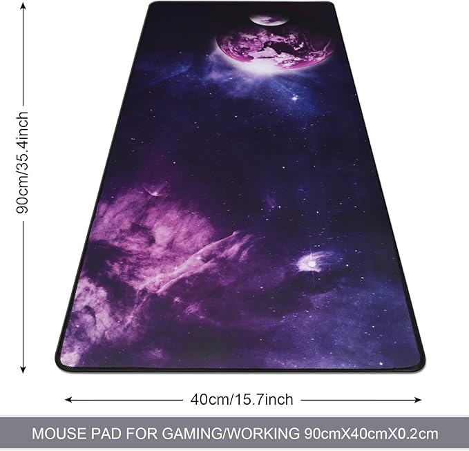 XXL Professional Large Mouse Pad & Computer Game Mouse Mat (35.4x15.7x0.1IN, Sky Planet)