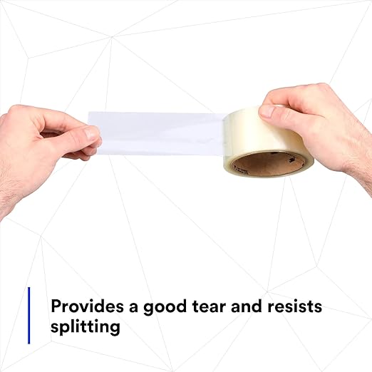 3M Scotch 371 Industrial-Grade Packing Tape, Clear, 72 mm x 50 m, High Performance Sealing Tape for Medium-Duty Commercial Box and Carton Sealing, Moving, Packaging and Shipping, 6 Pack