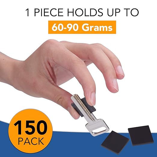 DIYMAG Magnetic Dot with Self Adhesive, 150Pcs 0.8 x 0.08inch Square Magnets Magnetic Tape Flexible Magnet Sheets with Adhesive for Crafts, Photos and Die Storage Easy Peel and Stick