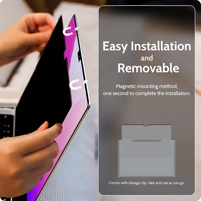 Magnetic Privacy Screen for MacBook Pro 16 Inch (2021-2025, M1, M2, M3, M4), 16inch Removable Matte Anti Blue Light Glare Private Filter Protector for Mac Pro 16.2" Laptop